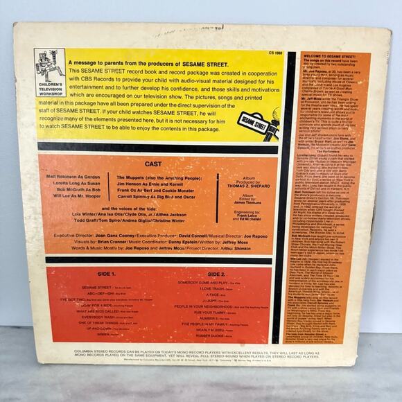 Vintage | The Songs of Sesame Street Original Cast 1970 Storybook Vinyl Record - Picture 5 of 9
